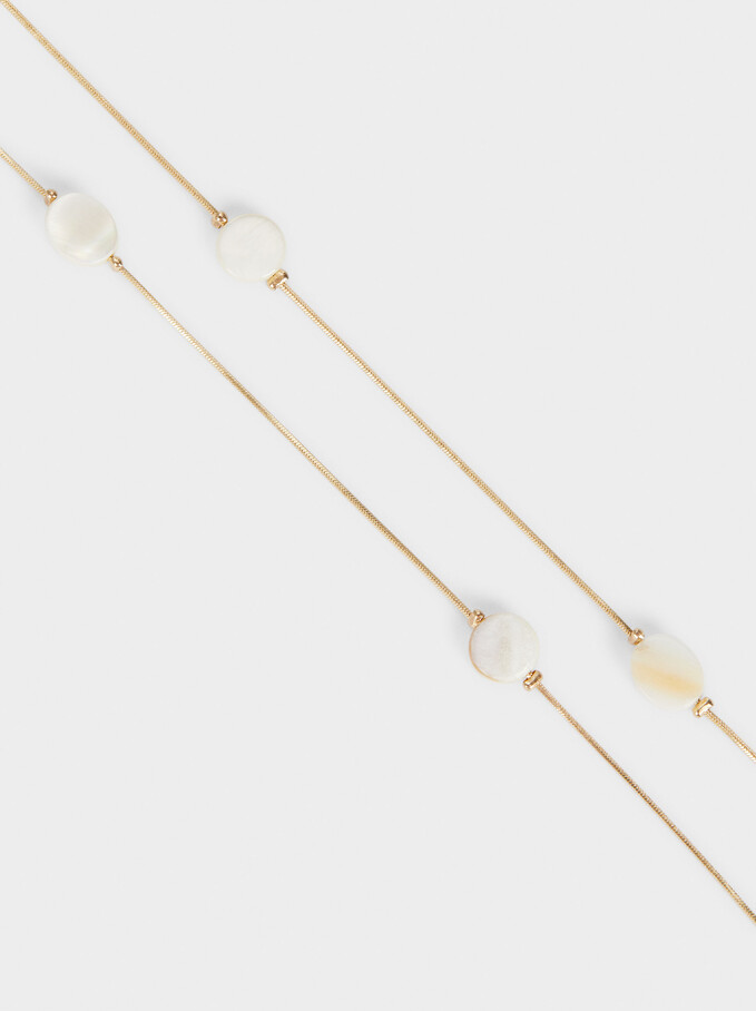 Long Shell Necklace, Golden, hi-res