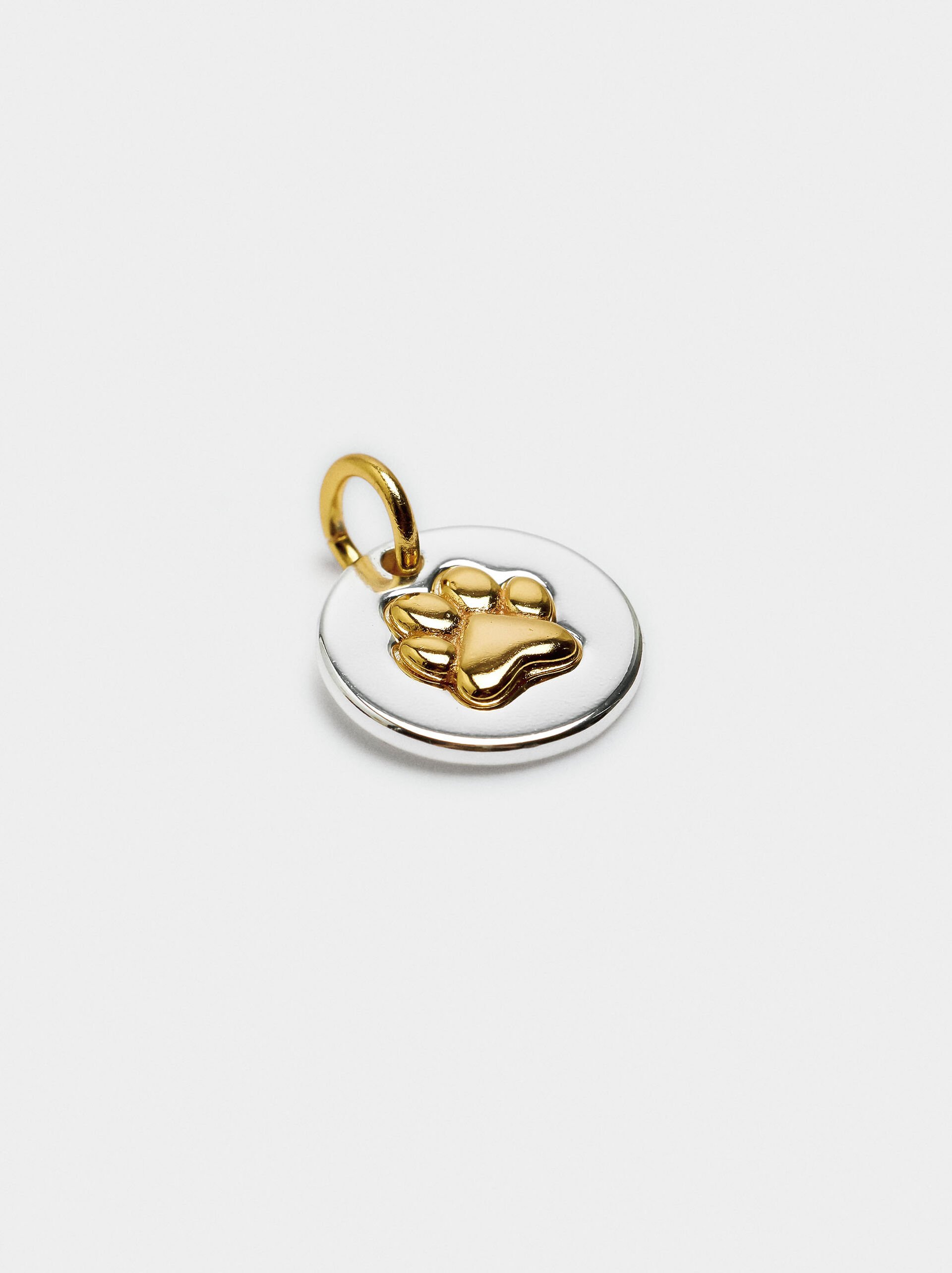 Bicolor animal paw charm - 925 sterling silver image number 1.0