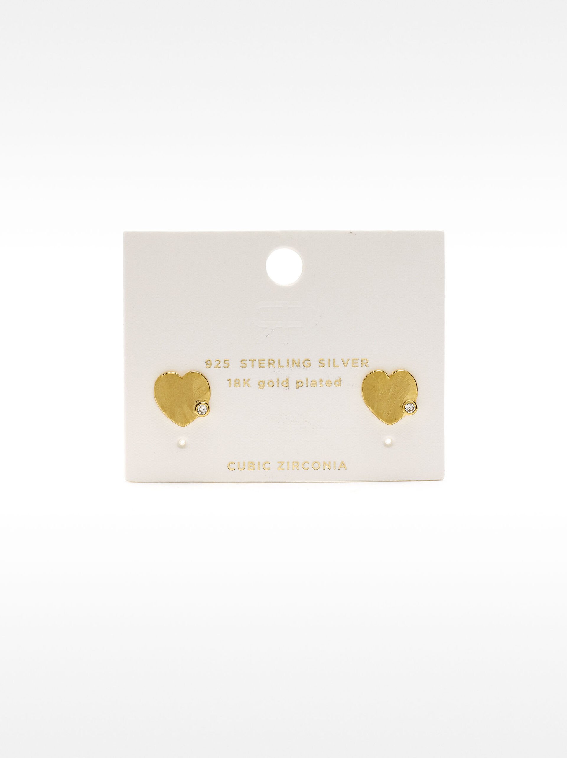 Heart earrings with zirconia - 925 sterling silver image number 3.0