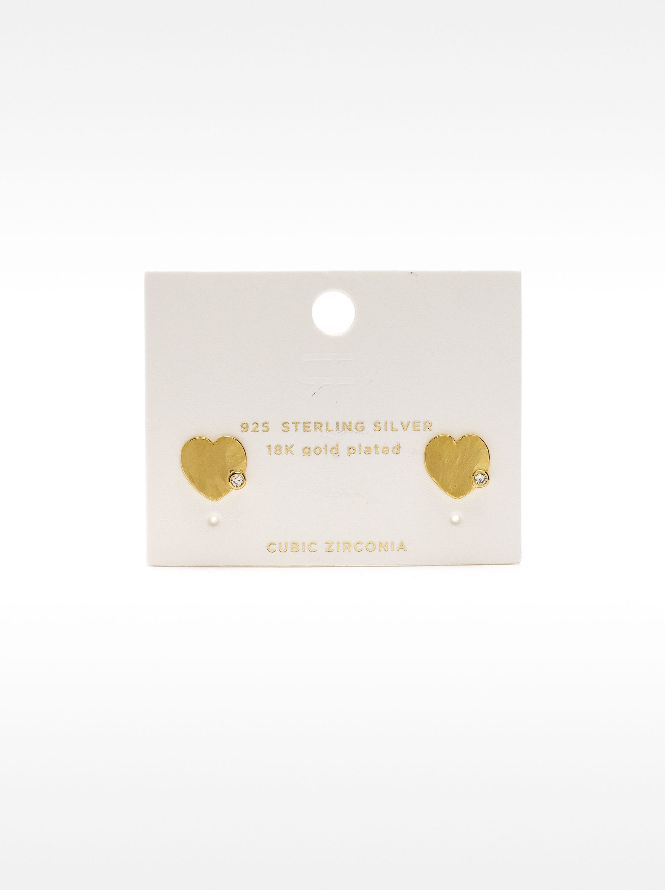 Heart earrings with zirconia - 925 sterling silver image number 3.0