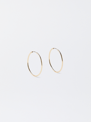 Small Gold Hoop Earrings, , hi-res