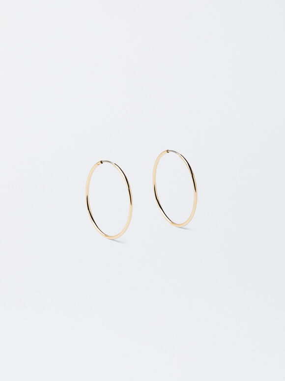 Small Gold Hoop Earrings, , hi-res
