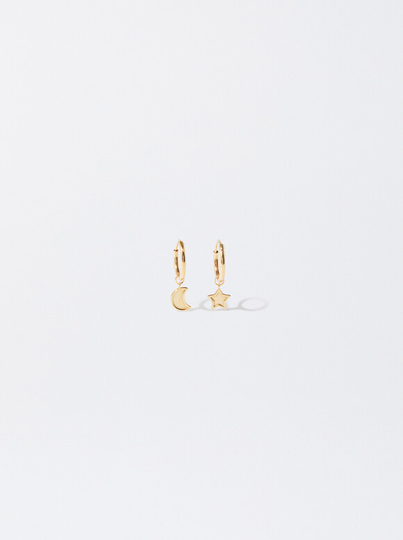Pendientes De Aro De Plata 925, Dorado, hi-res
