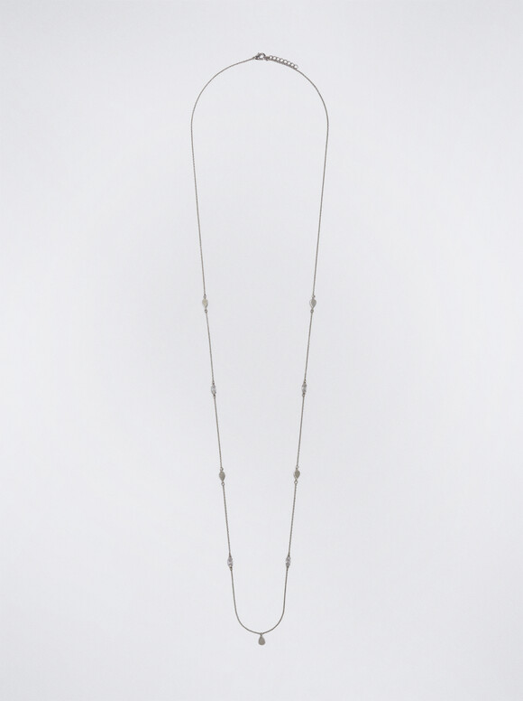 Collier Argenté En Zirconites, Argent, hi-res