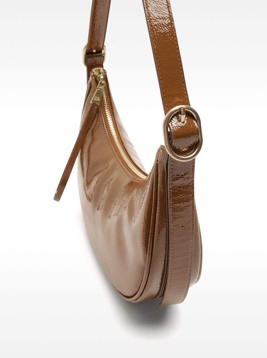 Sac hobo d'épaule verni