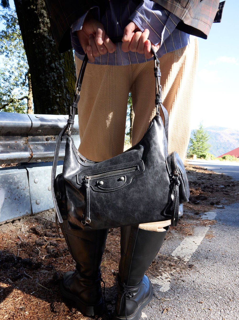 Sac à épaule en effet vieilli