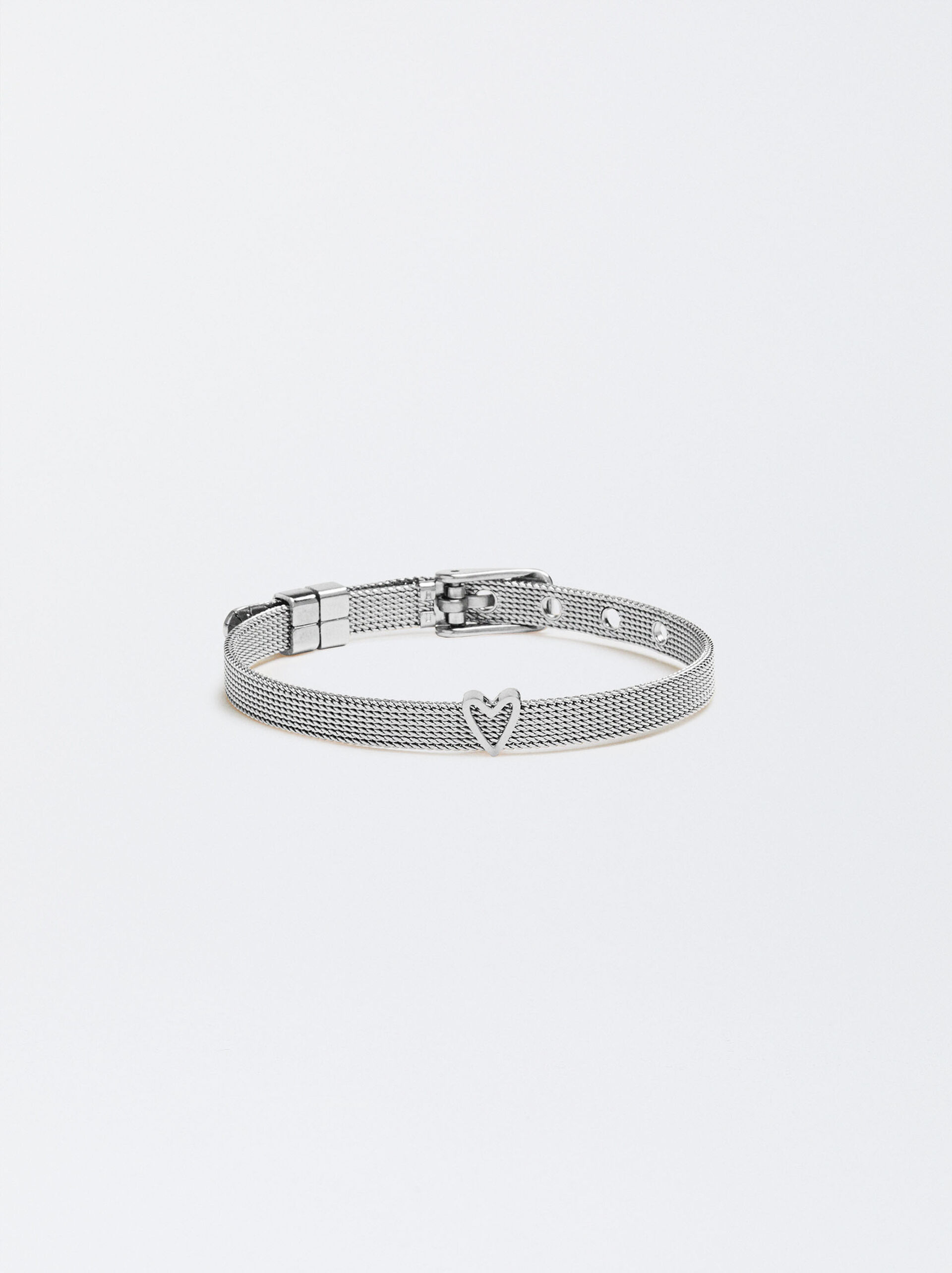Online Exclusive - Stainless Steel Personalised Heart Bracelet image number 0.0
