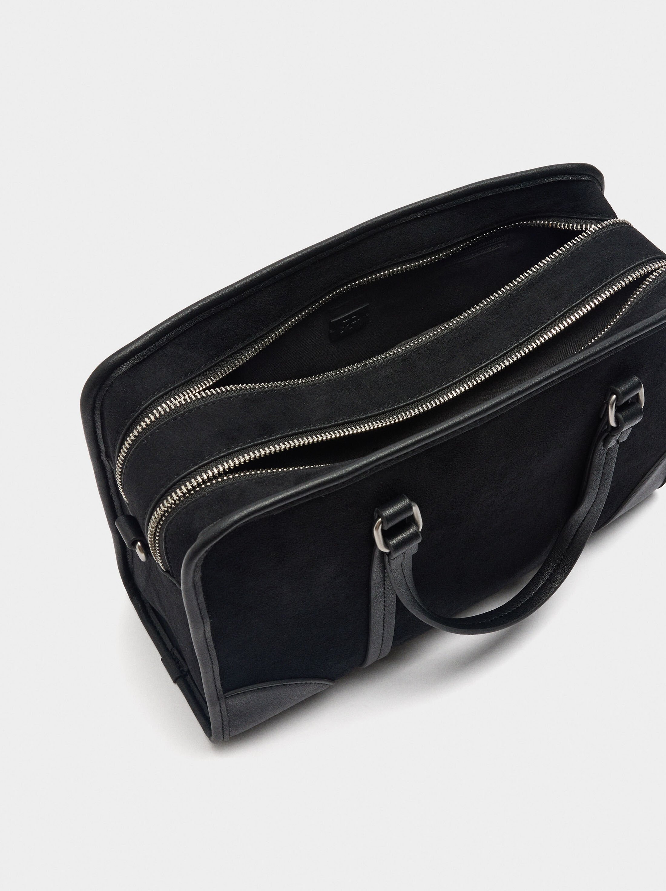Tote bag with leather effect and shoulder strap image number 3.0