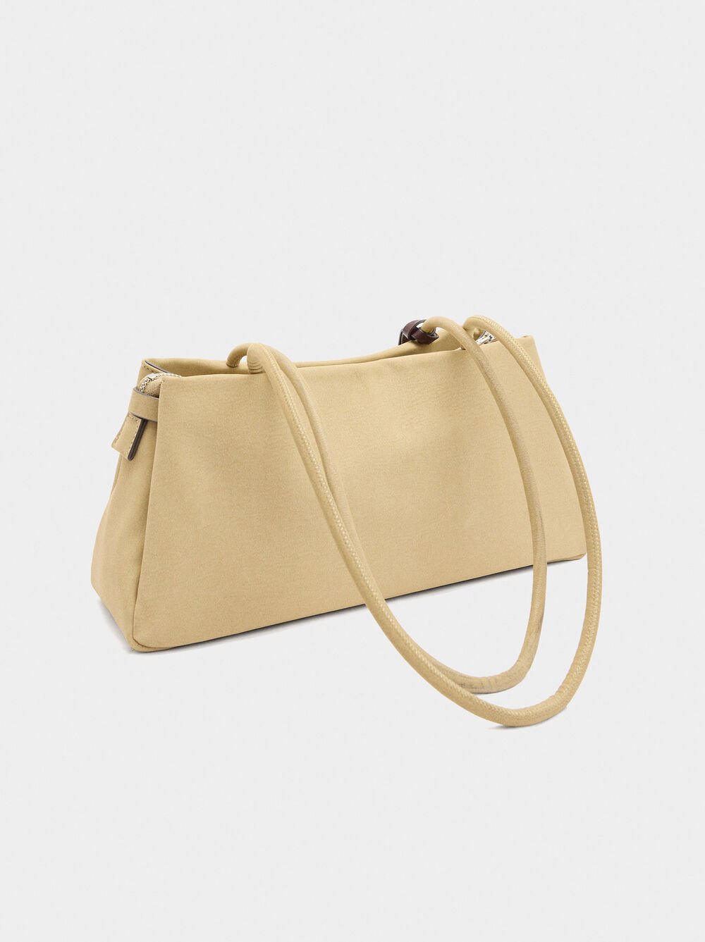 Leather-effect shoulder bag with pendant