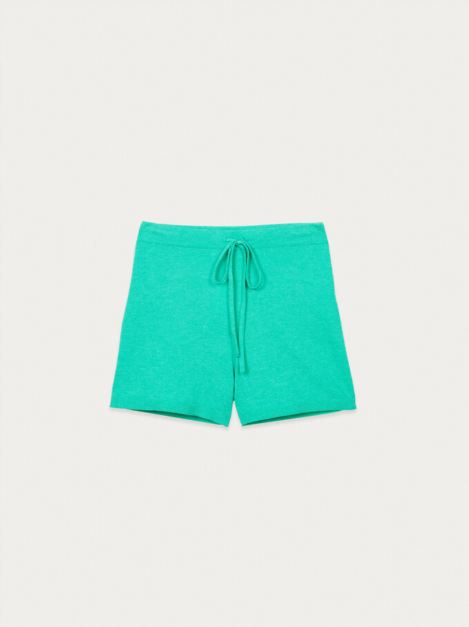 Shorts Con Cintura Elástica, Verde, hi-res