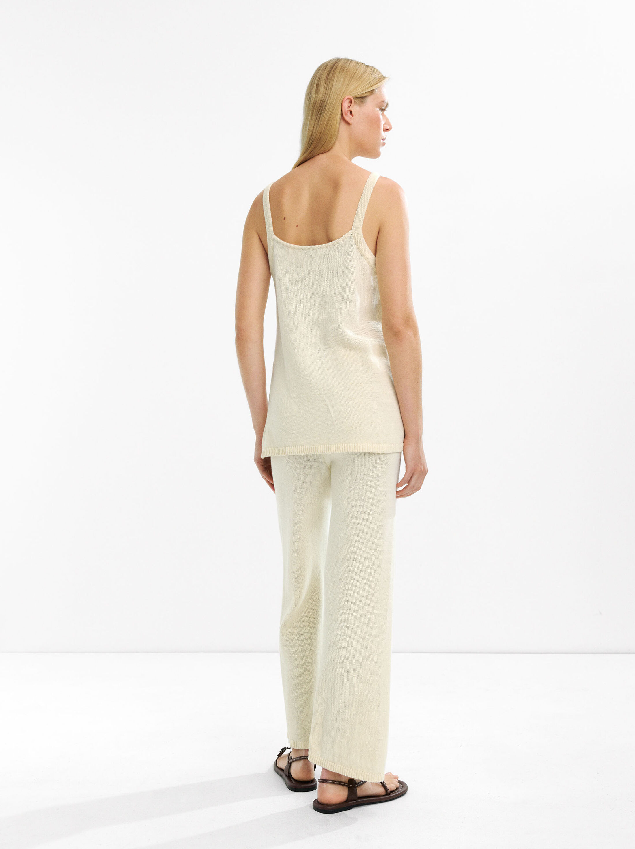 Knit pants 100% cotton image number 3.0