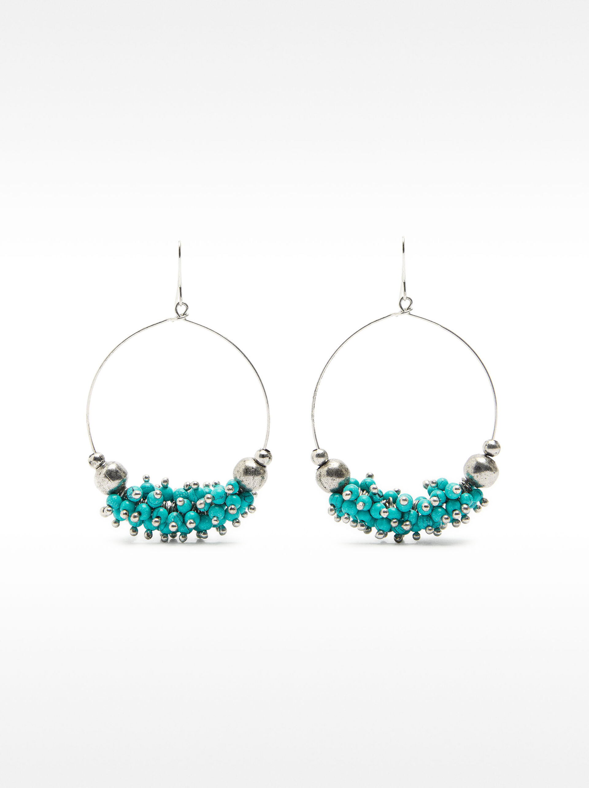 Pendientes de aro con piedras image number 0.0