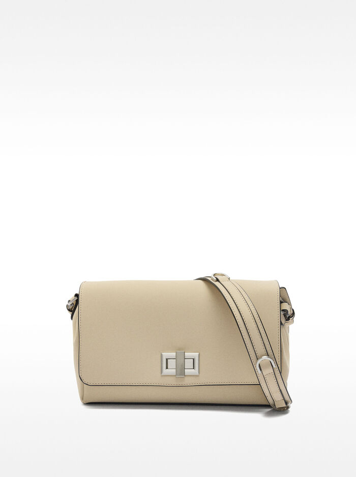Bolso bandolera de textura suave con solapa
