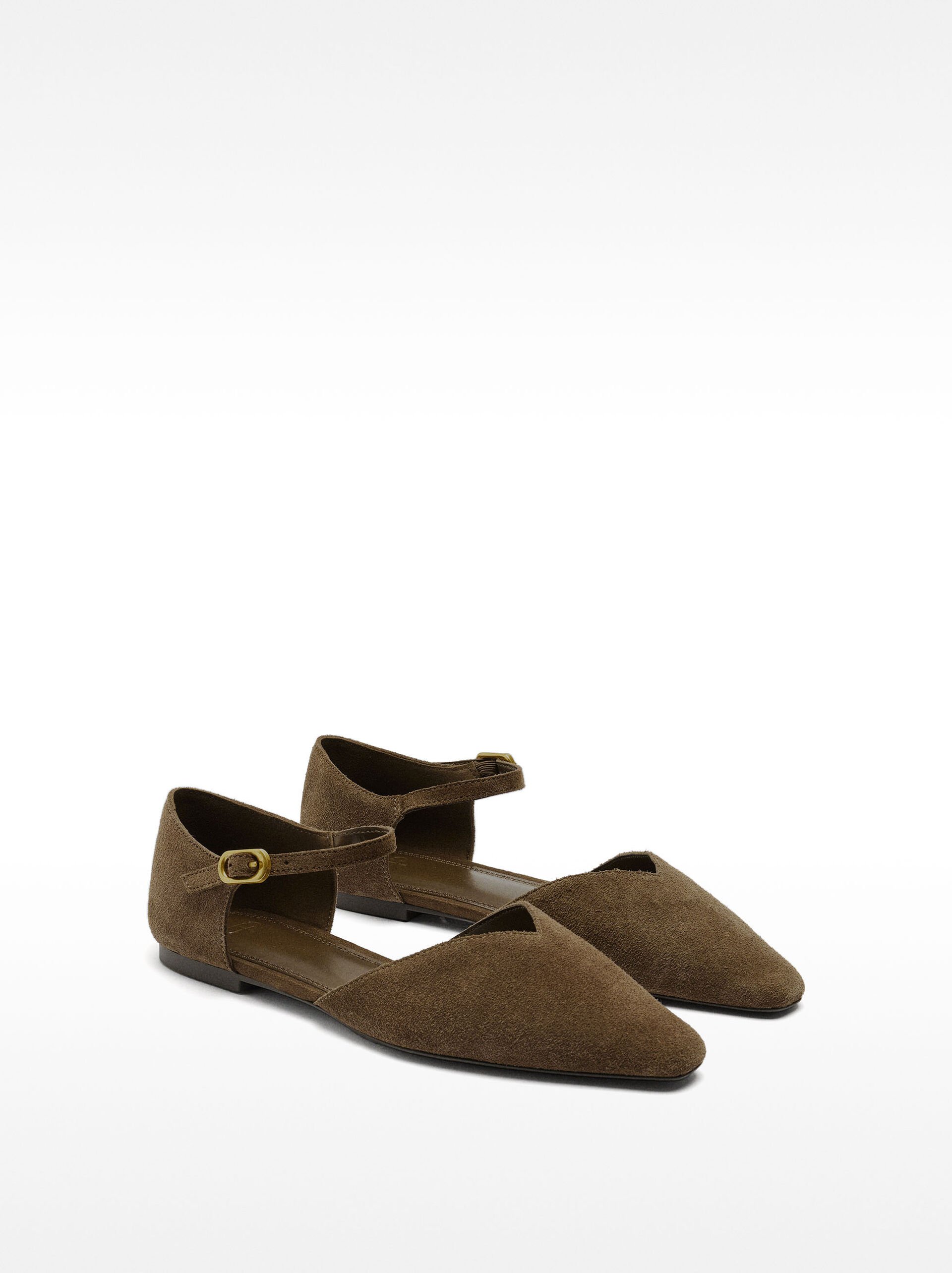 Leather ballet flats with bracelet image number 3.0