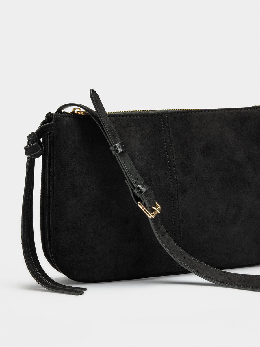 Crossbody bag suede effect