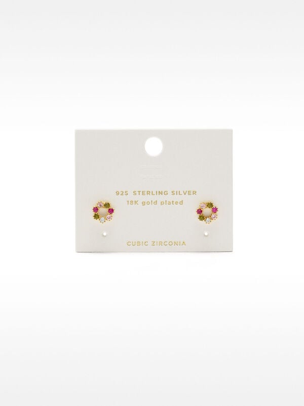 Multicolour earrings with zirconia - 925 sterling silver