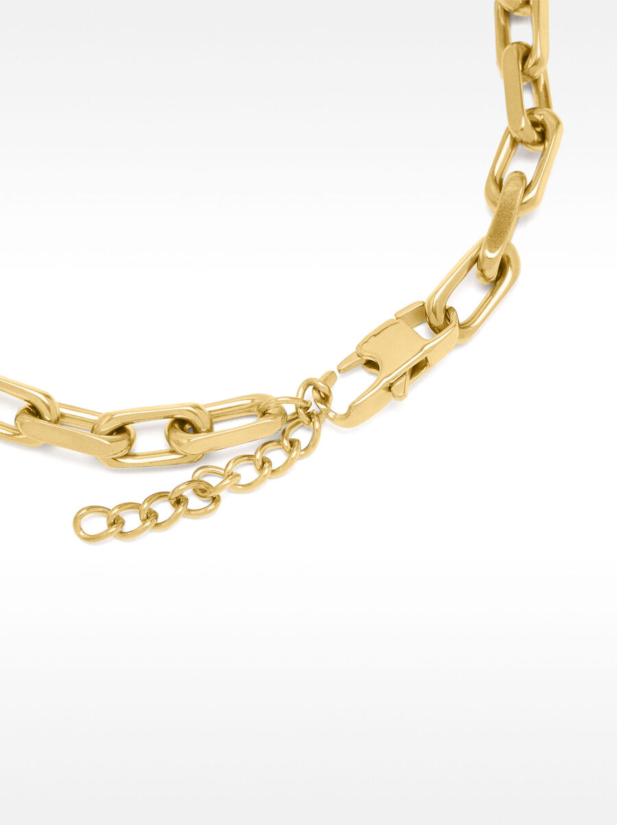 Short necklace with links - stainless steel