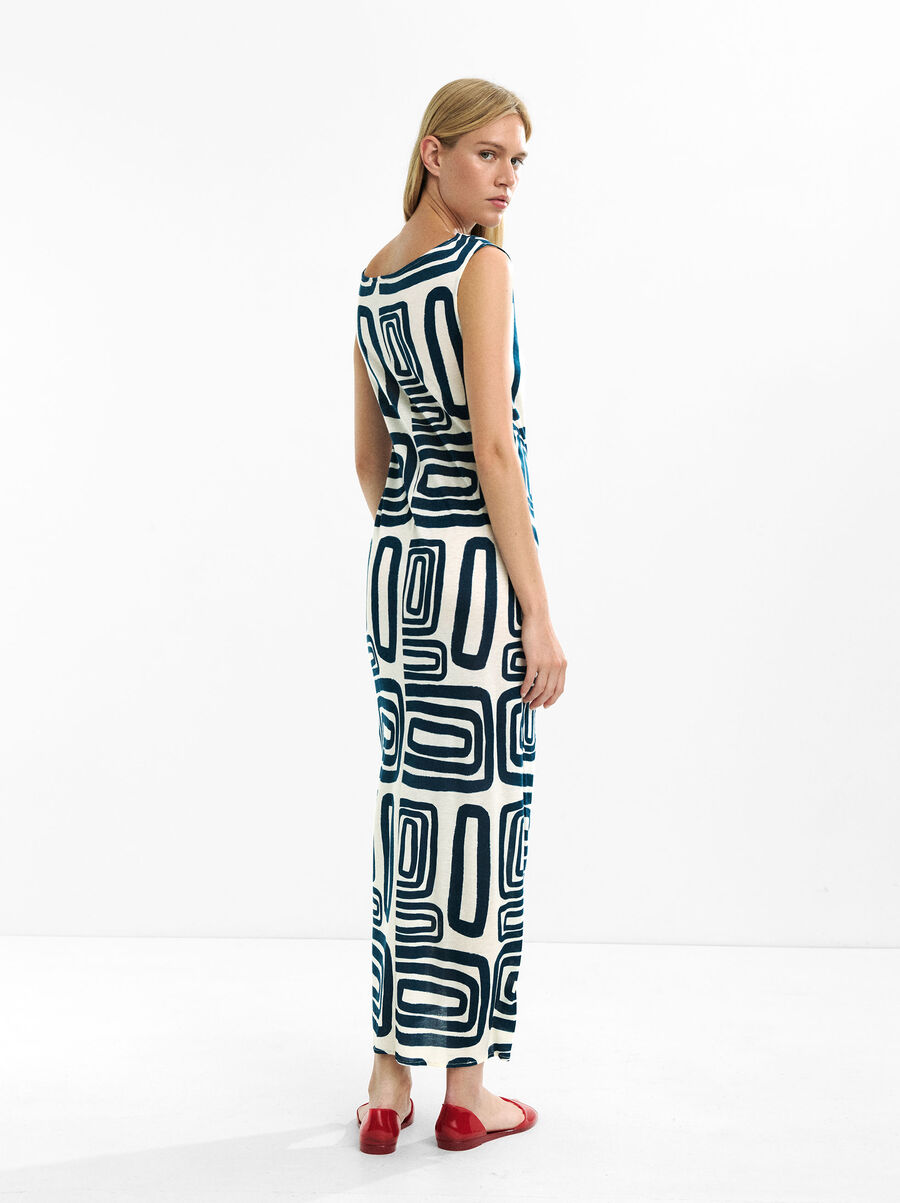 Long dress with geometric print