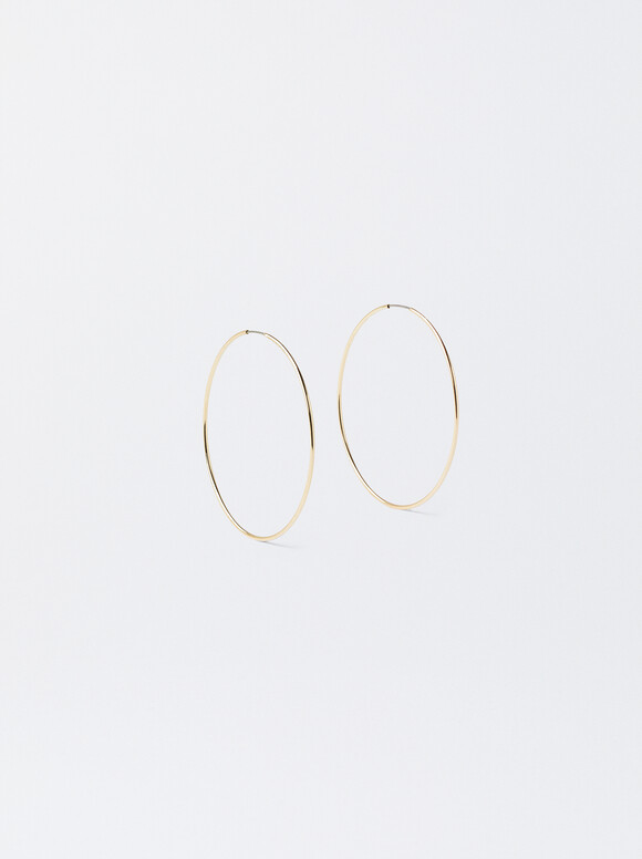 Basic Medium Hoop Earrings, , hi-res