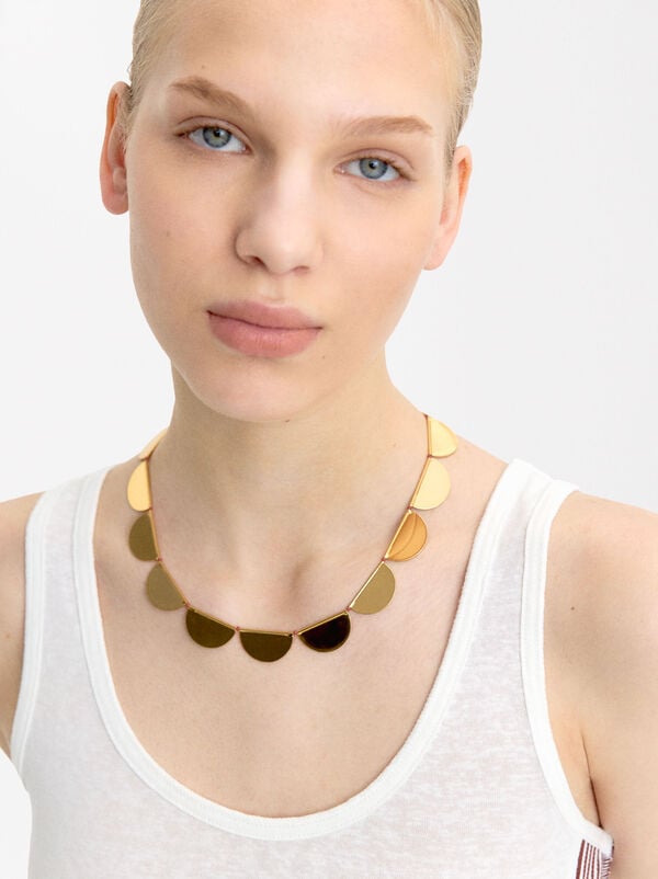Semi-sphere necklace with beads