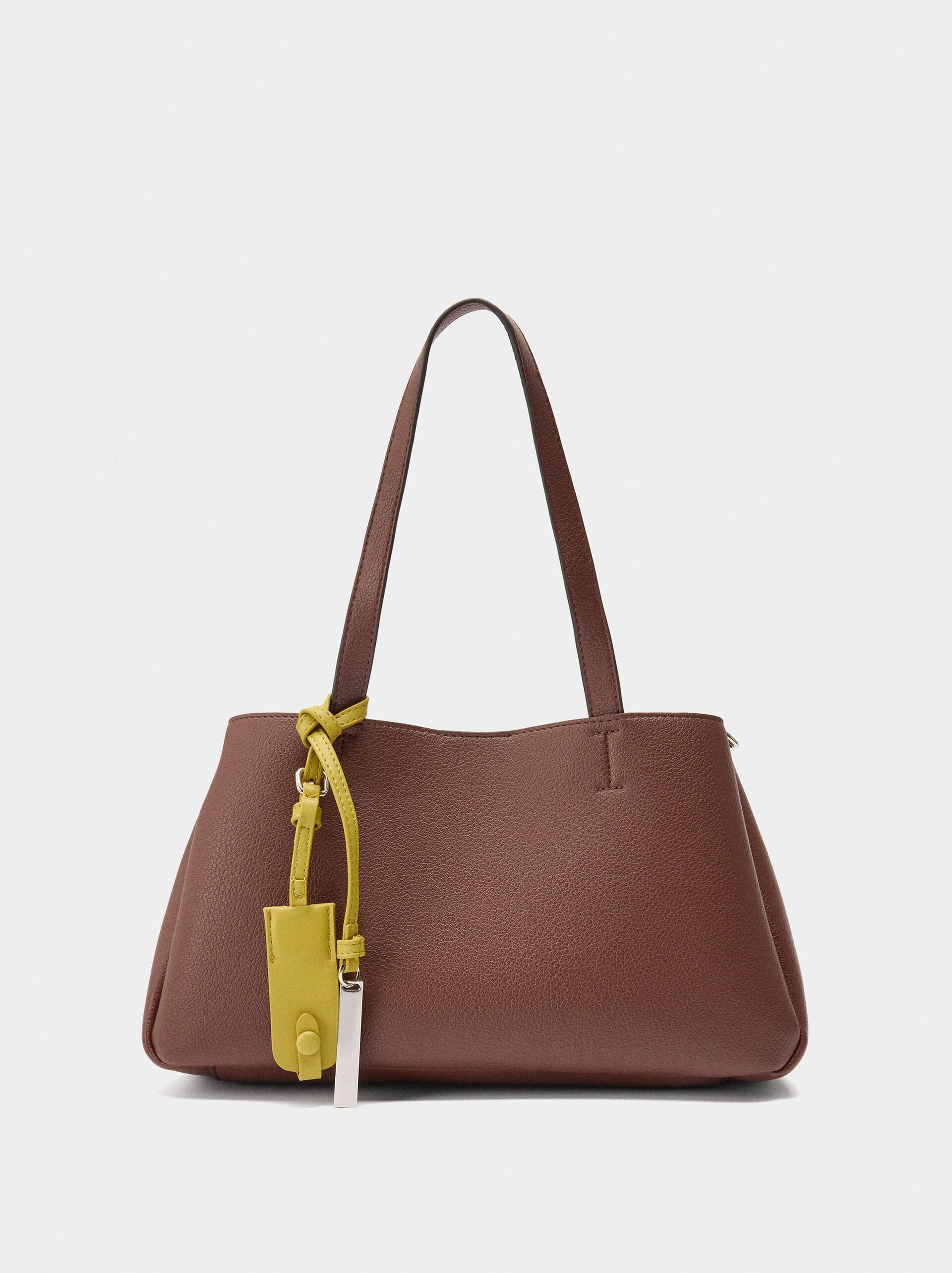 Tote-Tasche aus glattem Material mit Anh&auml;nger image number 0.0