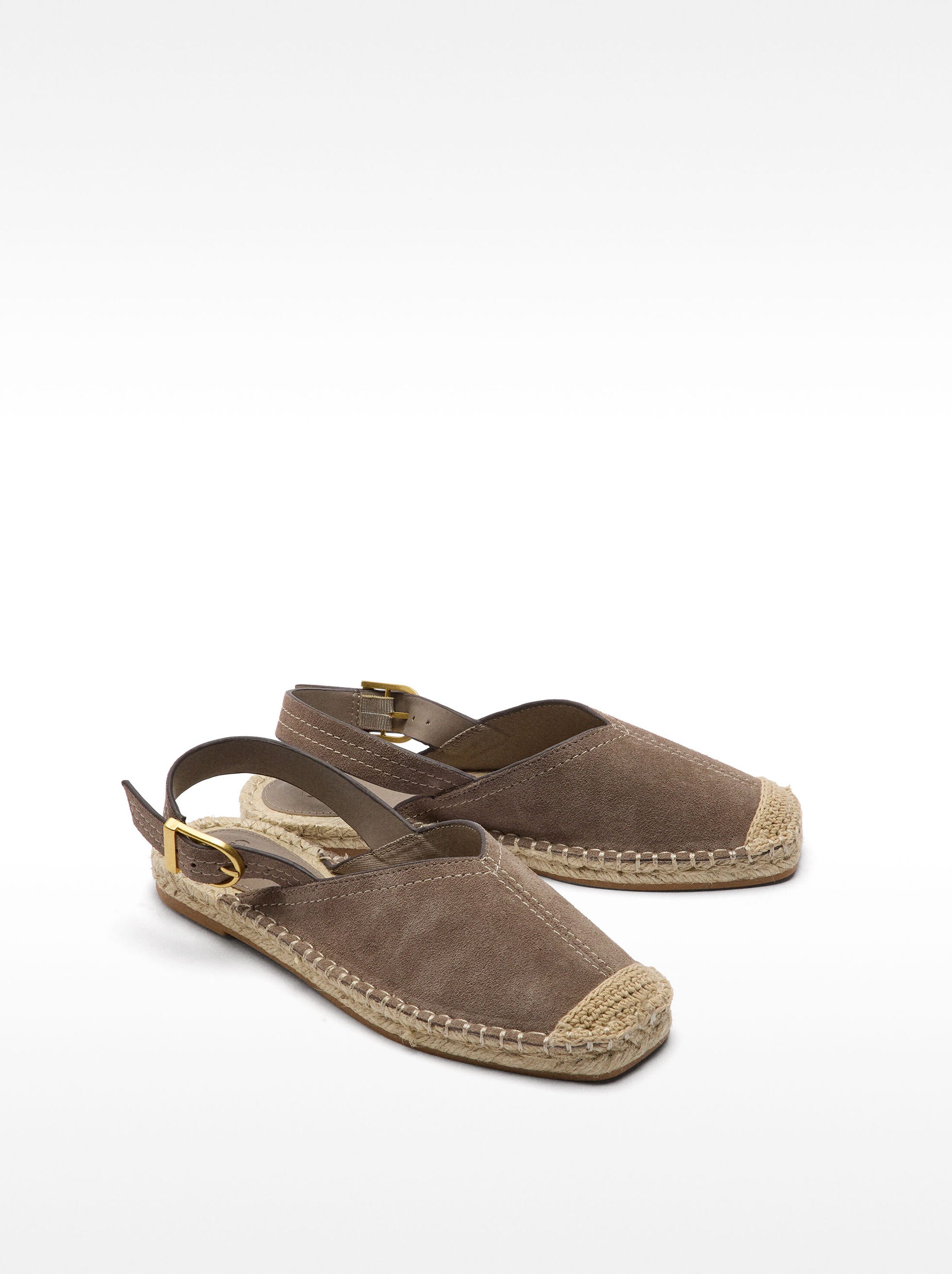 Leather espadrilles with buckle image number 4.0