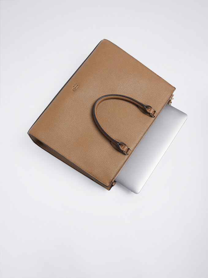 Briefcase For 13” Laptop, Brown, hi-res