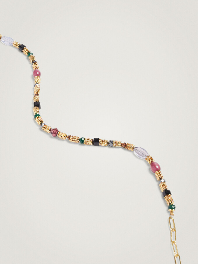 Short Necklace With Beads, Multicolor, hi-res