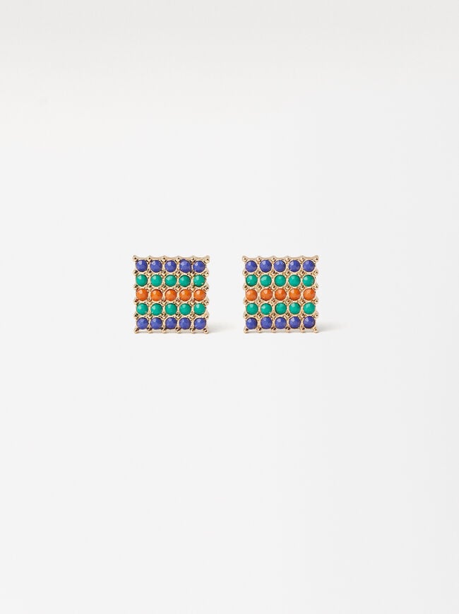 Square Beaded Earrings image number 0.0