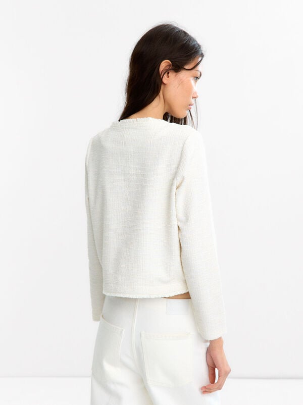 Textured knit cardigan