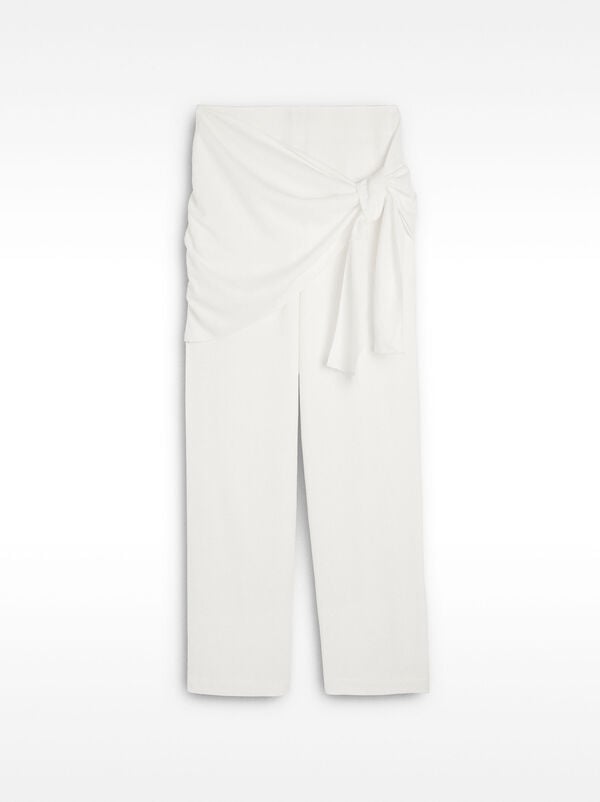Wrap trousers with a knot