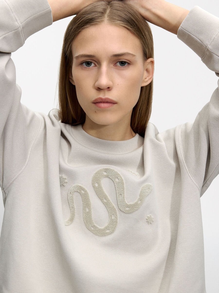 Cotton sweatshirt with patch