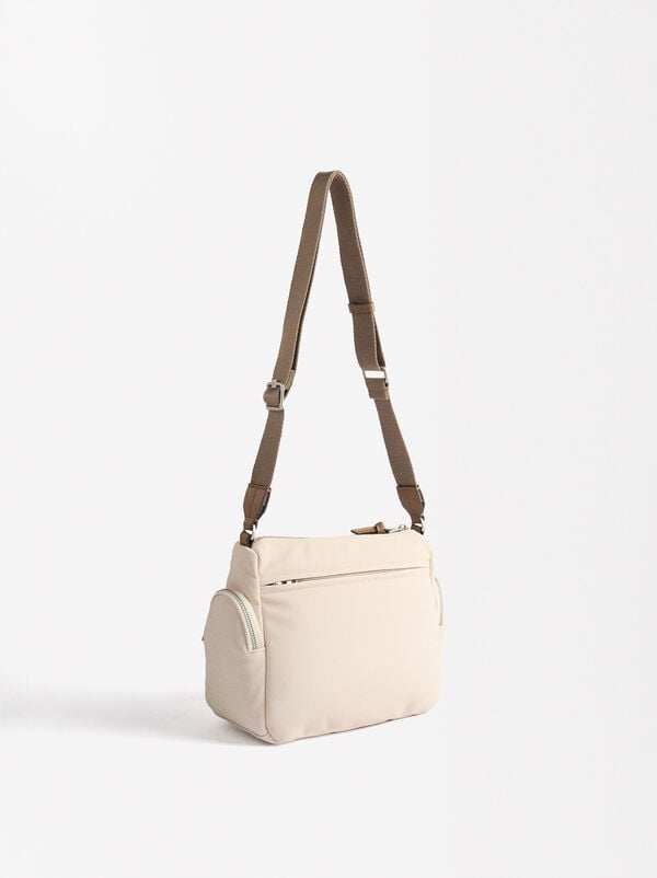 Nylon-effect crossbody bag