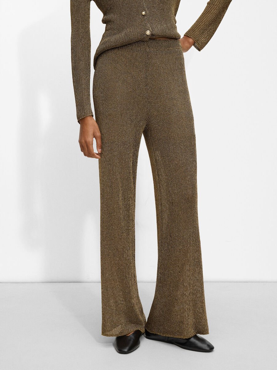 Lurex knit trousers