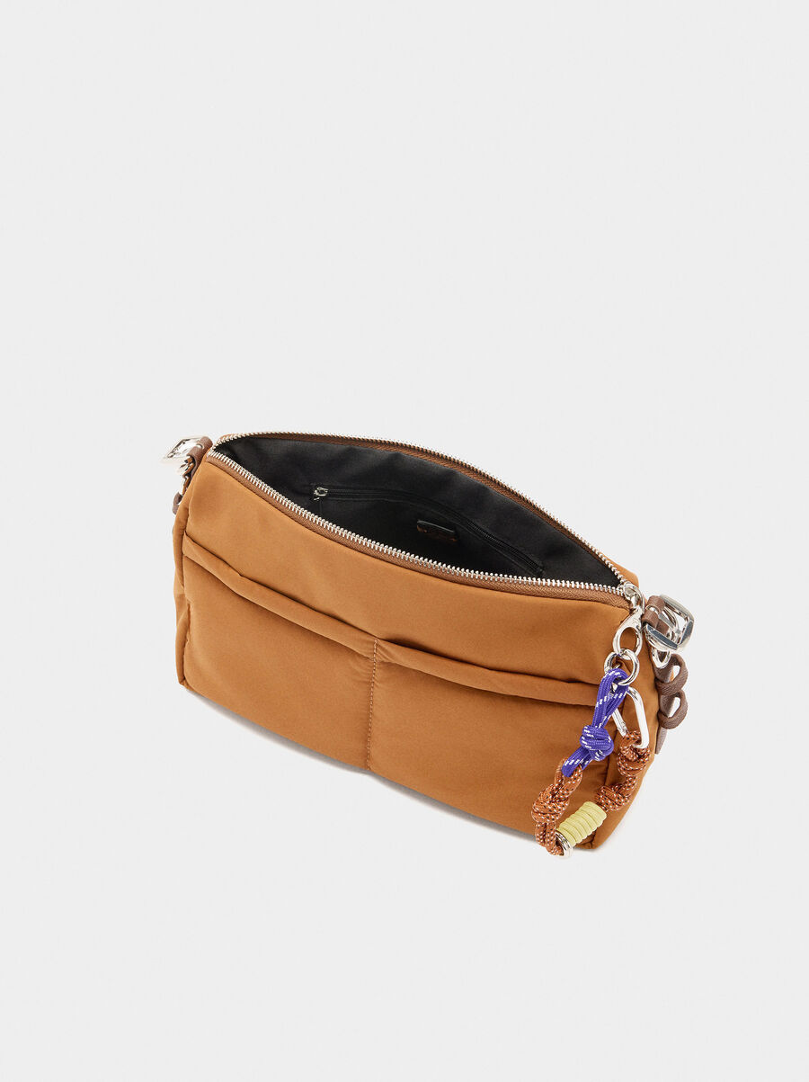 Nylon crossbody bag with pendant