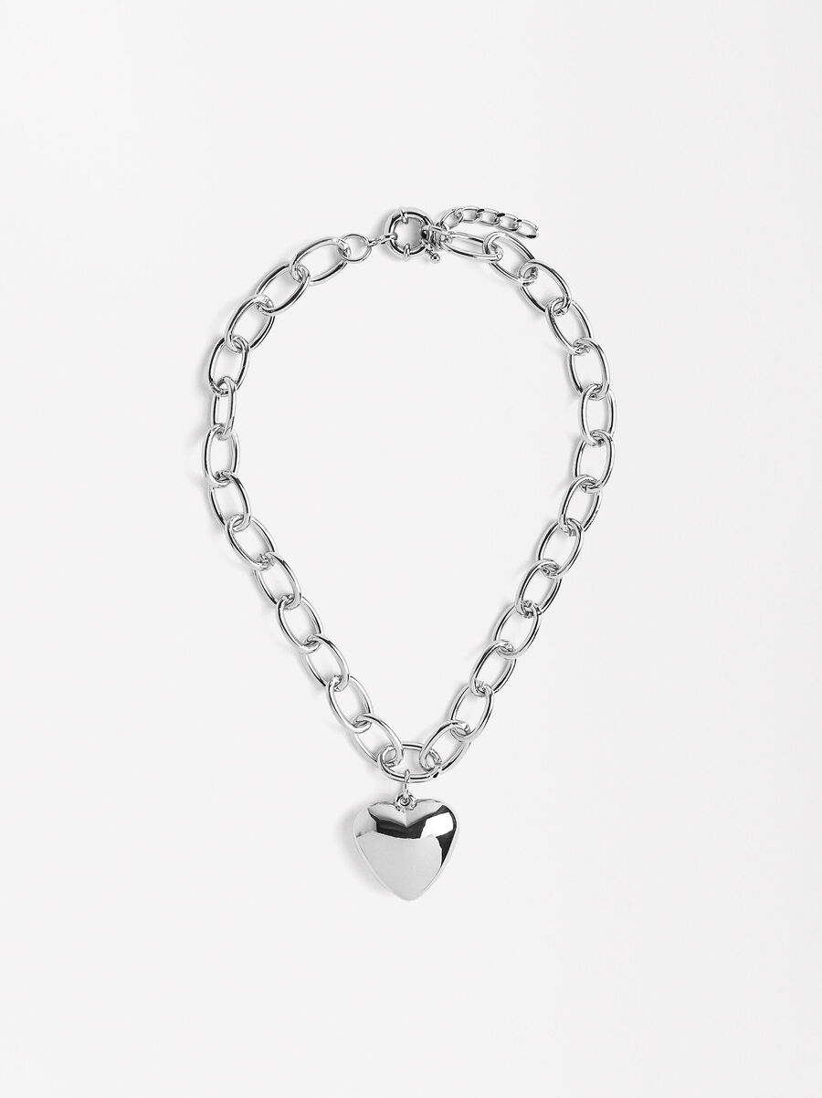 Short necklace with heart links