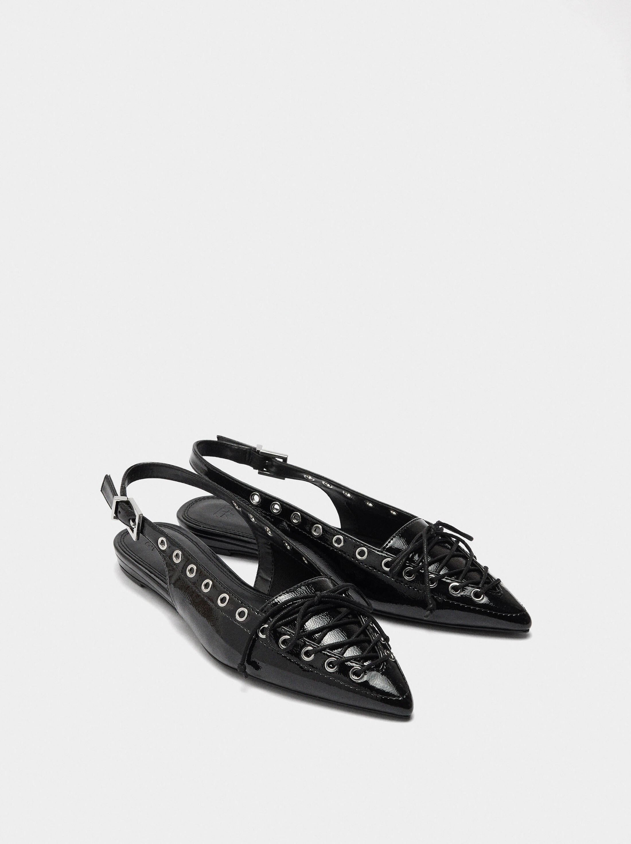 Studded slingback ballet flats image number 2.0