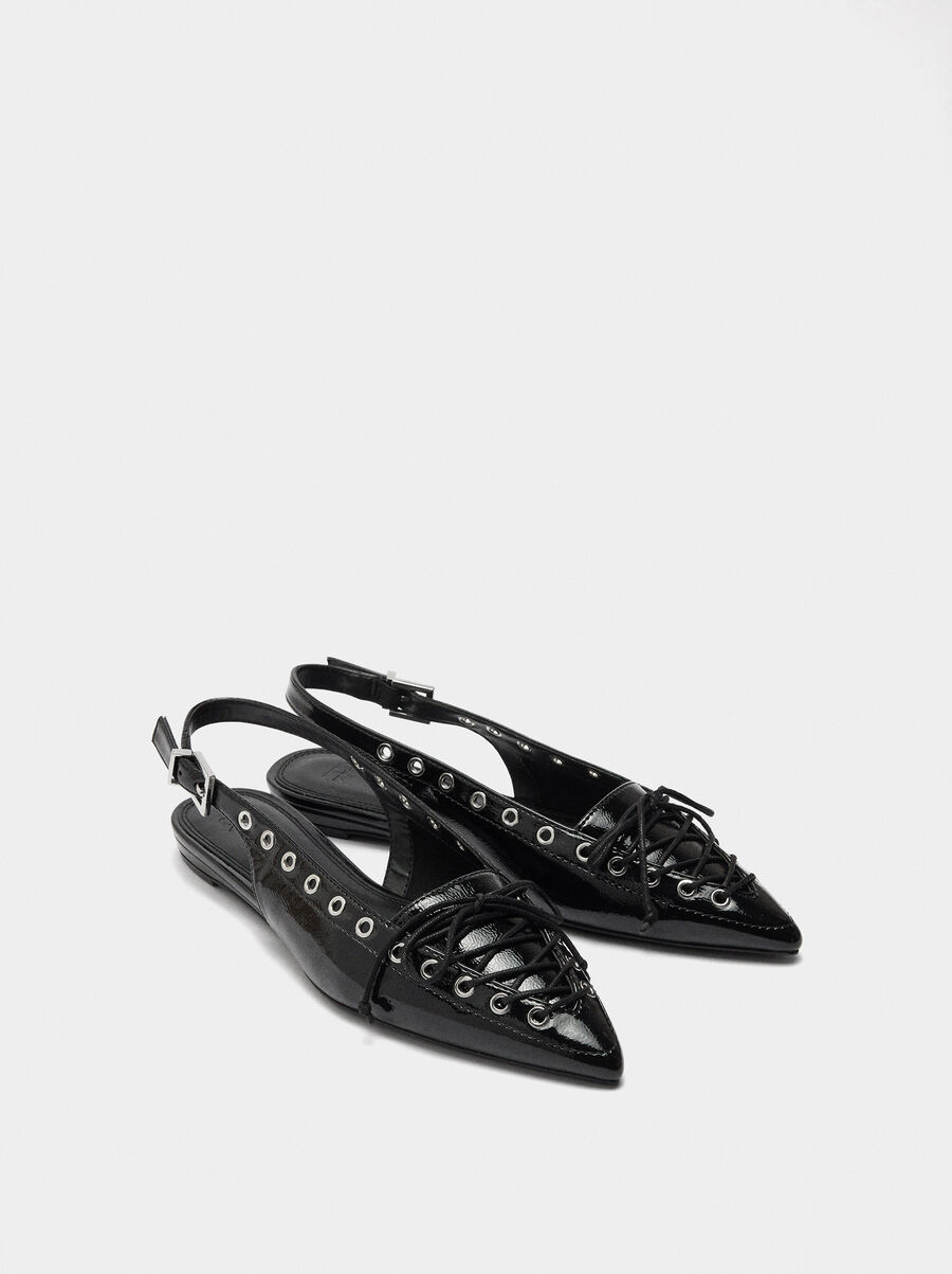 Studded slingback ballet flats
