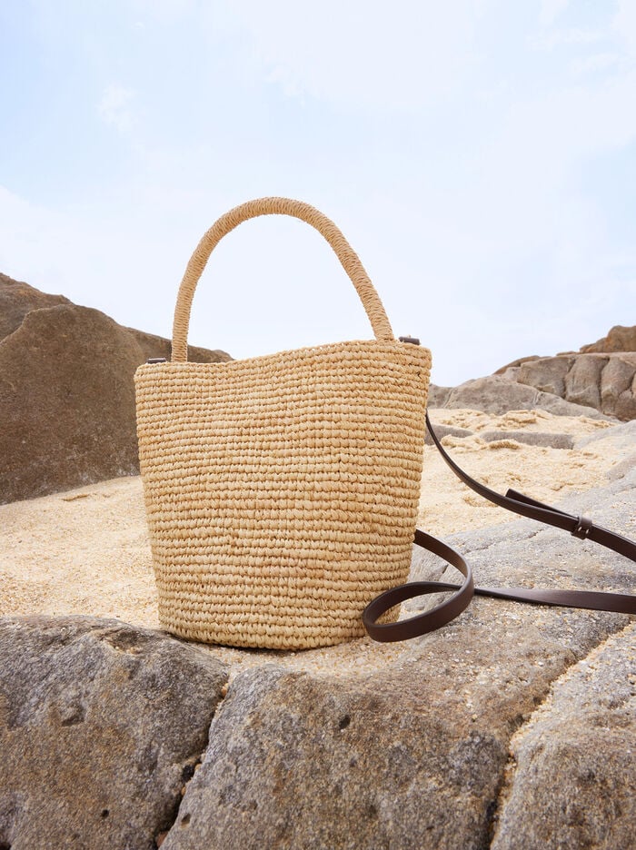 Mala bucket de palha  