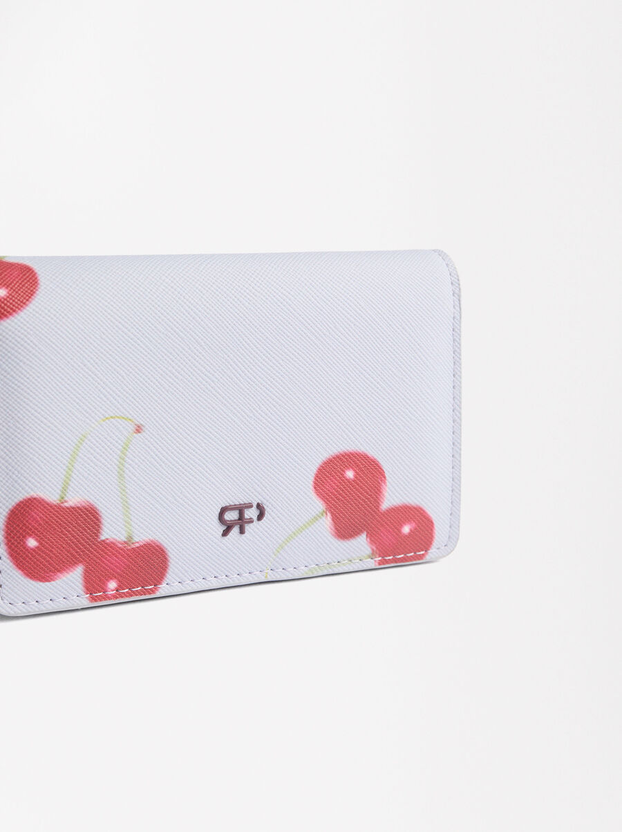Cherry print cardholder