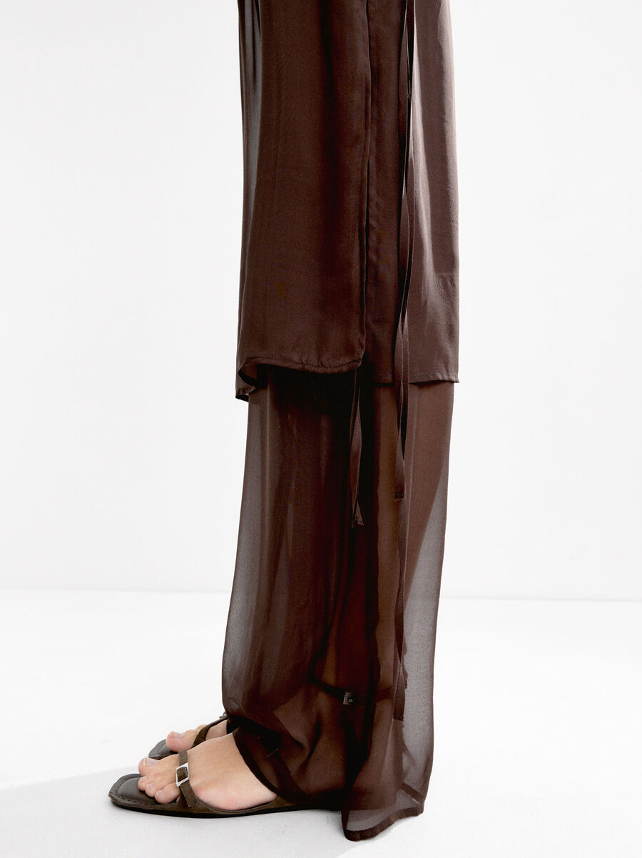 100% silk pants with elastic waistband