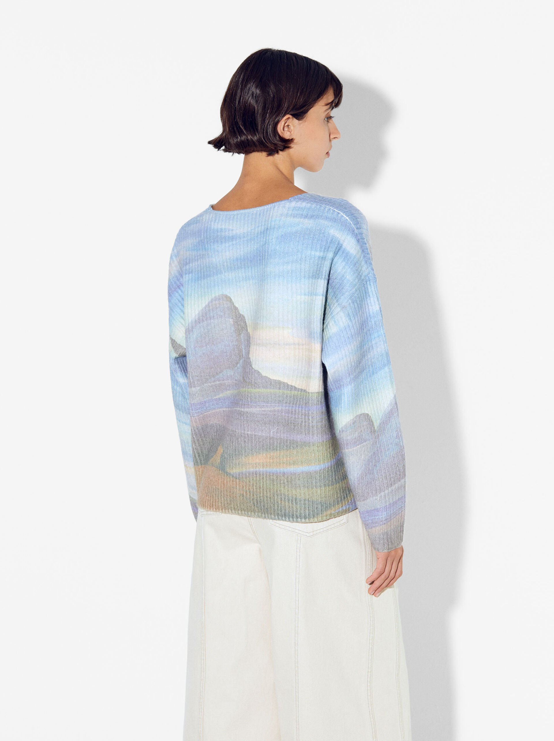 Printed Knit Sweater image number 3.0