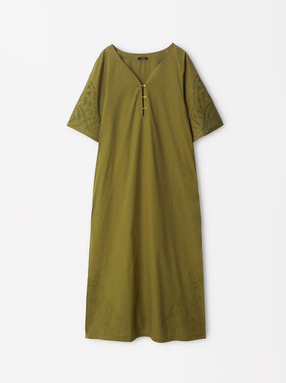 Cotton Dress, Green, hi-res