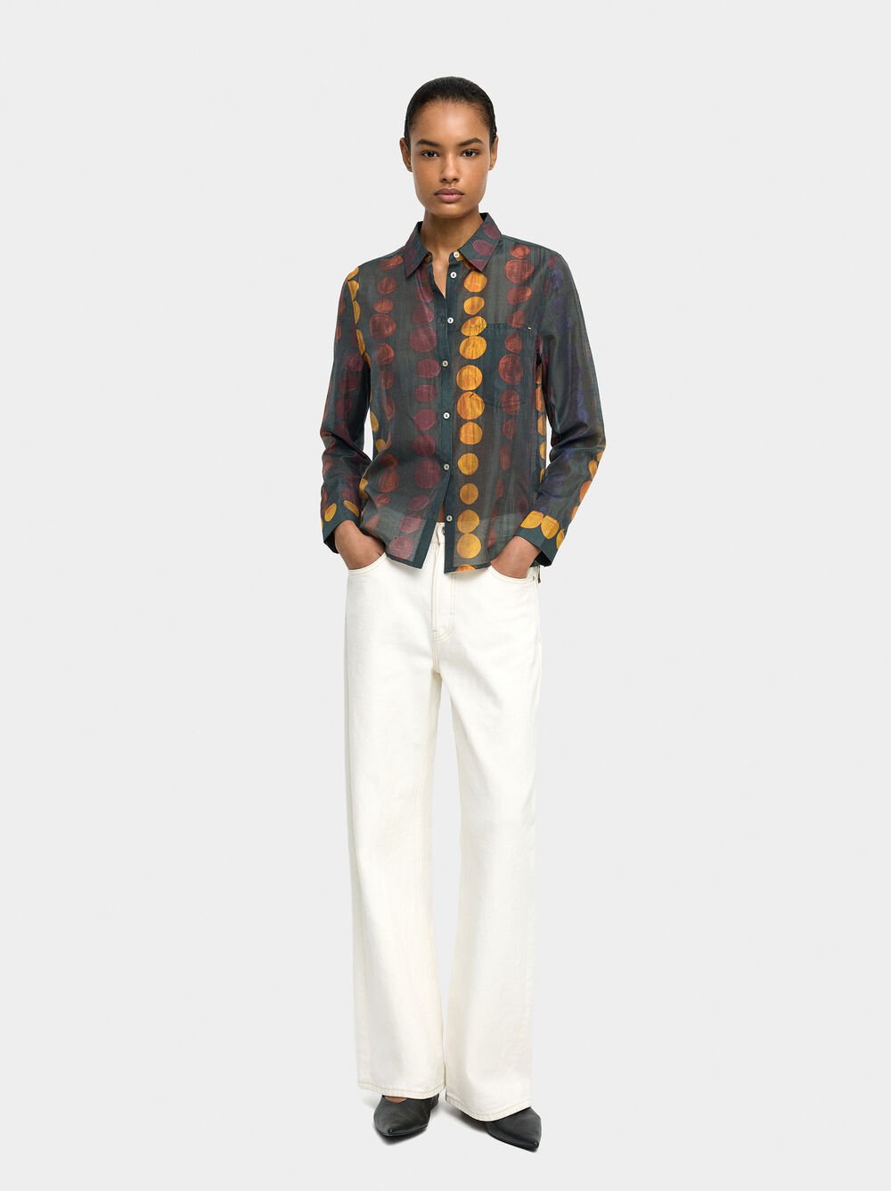 Semi-transparent printed shirt