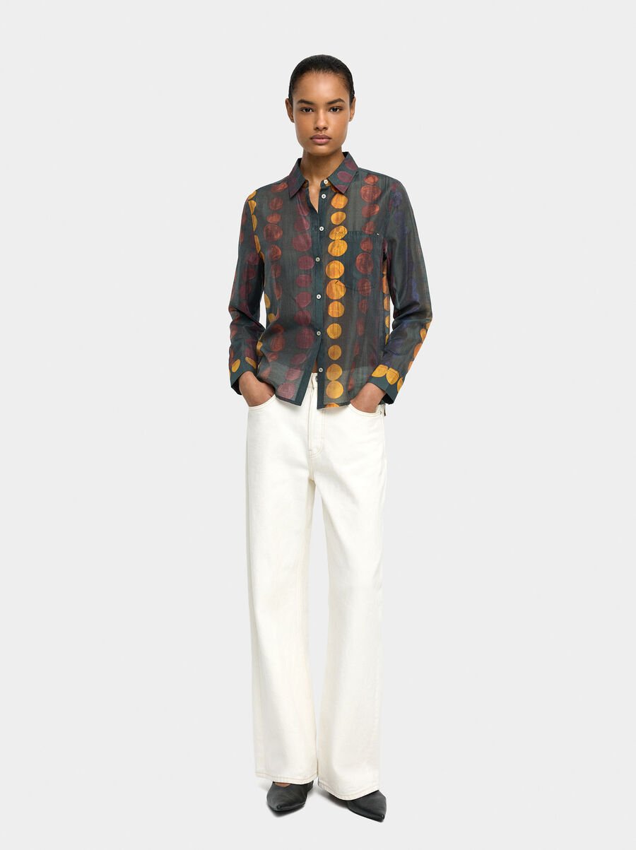 Camisa semitransparente estampada