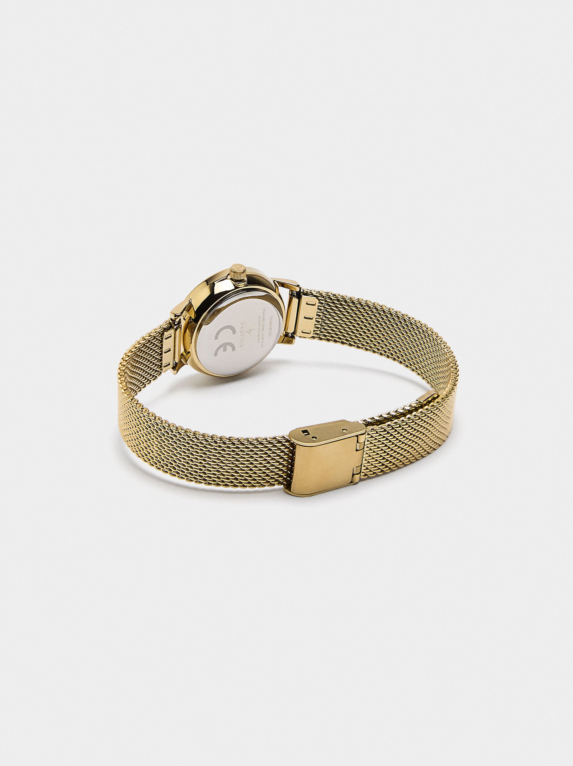 Watch with stainless steel mesh strap image number 2.0