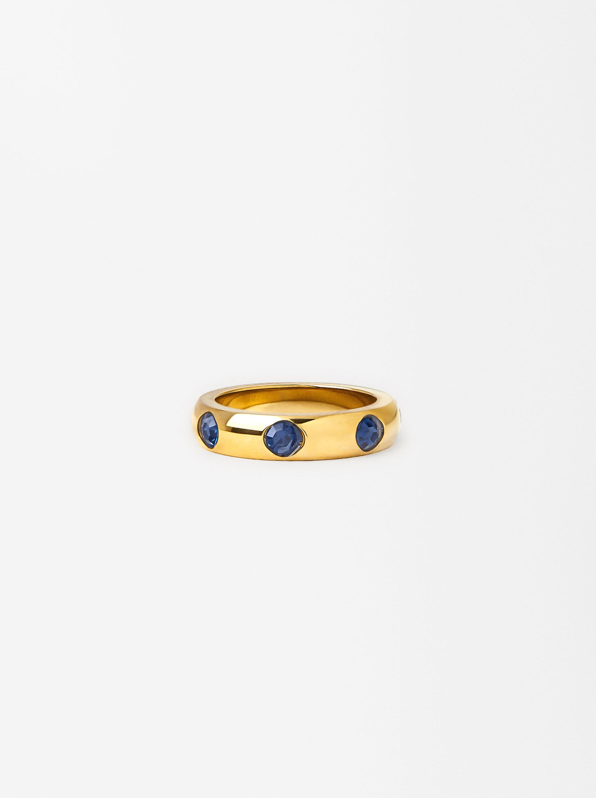 Golden Zirconia Ring - Stainless Steel image number 0.0