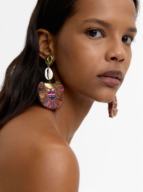 Pendientes con flecos multicolor