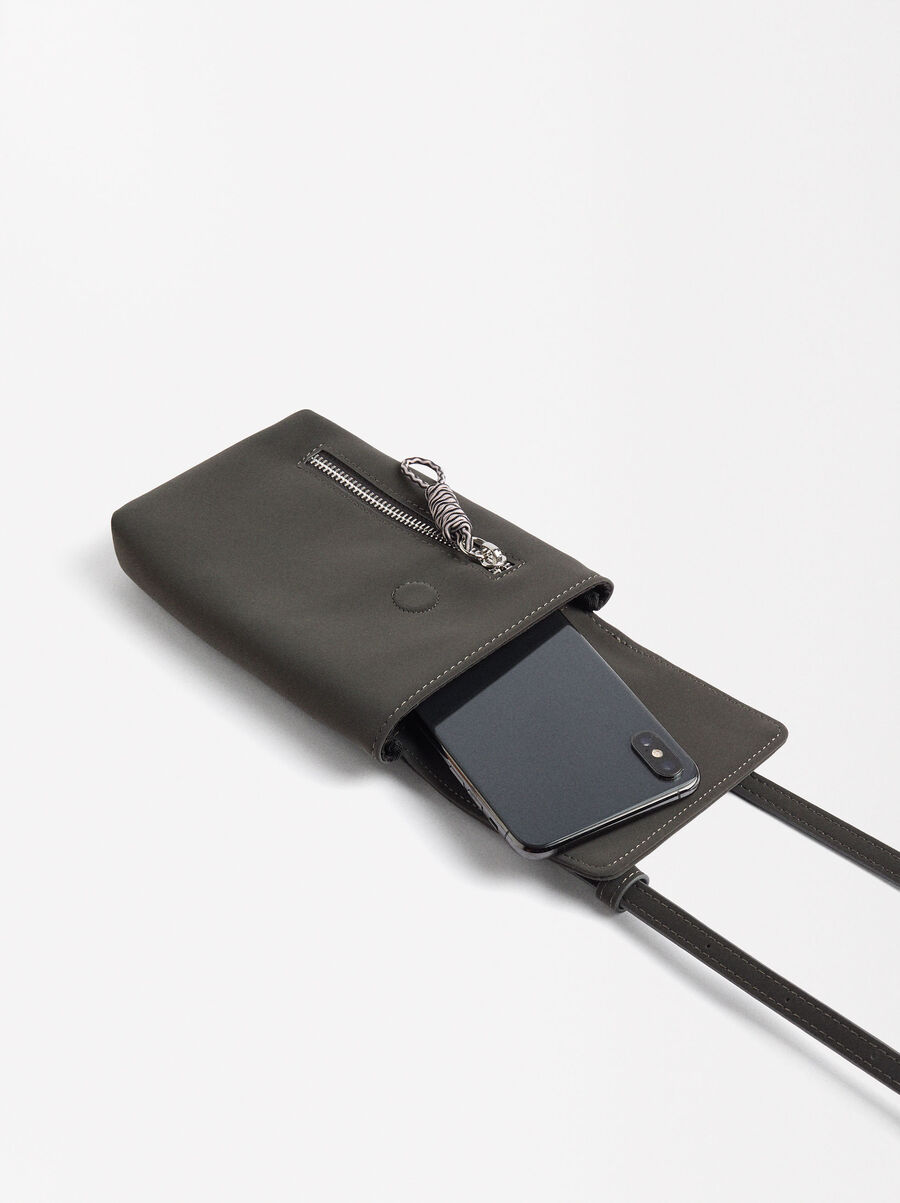 Velvety texture phone pocket