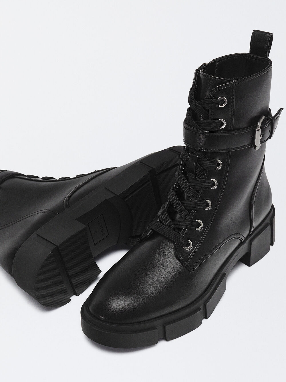 Online Exclusive - Lace-Up Ankle Boots With Buckle